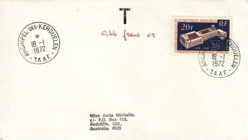 1972, T.A.A.F.: Kerguelen Island to Redcliffe, Australia, Sc #24 (38271)