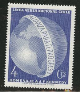 Chile Scott C254 MNH** Airmail Globe JFK stamp 1964