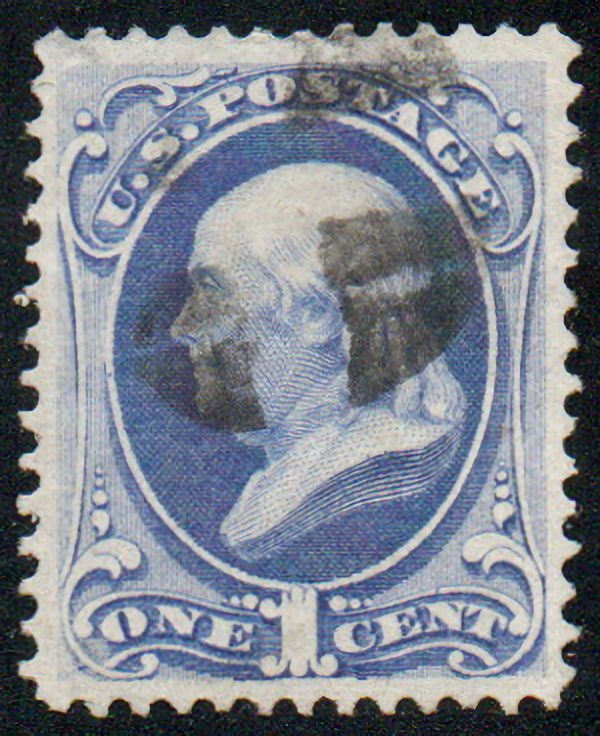 USA #145 VF/XF, w/PSE (GRADED 85 (09/24)) CERT, cross roads cork cancel, pret...