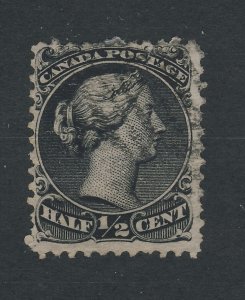 Canada Large Queen Used Stamp; #21-1/2c F/VF Guide Value = $70.00