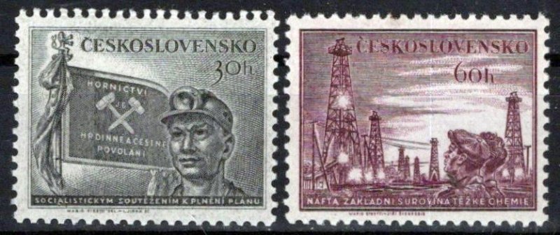 Czechoslovakia 609-610 MNH Miner's Day Industry Zayix Stamps 0325S0303