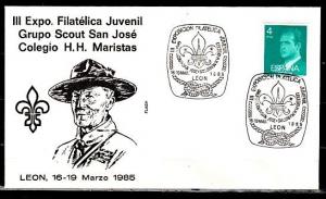 Spain, 16-19/MAR/85 San Jose Group Scout cancel on Cachet Cover.