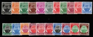 MALAYA JOHORE SG133/47 1949-55 DEFINITIVE SET MTD MINT