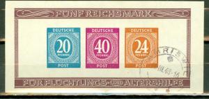 Germany B295 souv sheet used CV $175