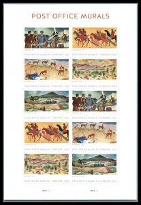 US Scott 5372-76 Post Office Murals Issue pane of 10  VF forever Self Adhesive
