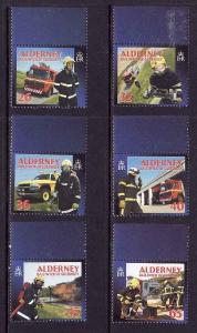 Alderney-Sc#239-44-unused NH set-Fire Services-2004-