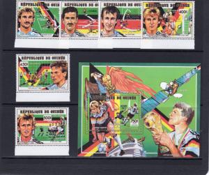 Guinea 1991 Sc#1144/1149-1151 WORLD CUP ITALY 90 Set (6)+1S/S Perforated MNH