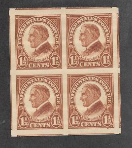 631 MNH 1 1/2c.  Harding, Superb, Block,  PSAG Cert. Free Insured Shipping