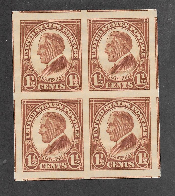 631 MNH 1 1/2c.  Harding, Superb, Block,  PSAG Cert. Free Insured Shipping