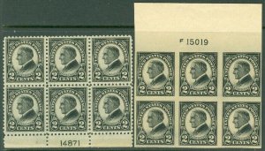 EDW1949SELL : USA 1923 Scott #610-11 Plate Blocks VF, Mint OG VLH. Catalog $100.