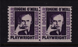 1967 Eugene O'Neill $1 Sc 1305C MNH coil joint line pair CV $9.50