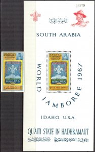 {AH004} ADEN / Hadhramaut 1967 Boy Scouts World Jamboree MNH Mi.122 Bl.10 23Eur