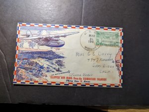 1941 USA Airmail Souvenir Cover USS Wright to San Diego CA Clipper Air Mail