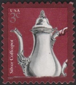 USA #3754 2007 3c Silver Coffee Pot USED-VF-NH.