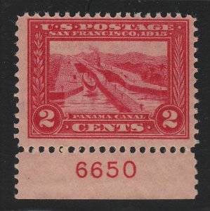 1913 Panama-Pacific Sc 398 MNH plate number, Hebert CV $130 as NH