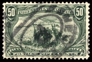 US 291 50c Trans-Mississippi Expo 1898 Western Mining Prospector VF used