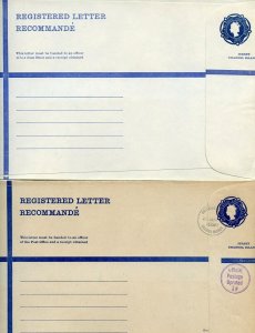 JERSEY LOT OF 11 OFFICIAL REGISTERED LETTER POSTAL ENVELOPES MINT & USED 