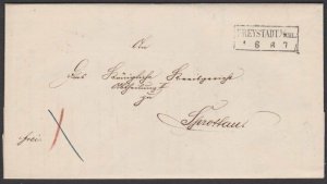 GERMANY 1862 Folded official letter ex FREYSTADT............................P867