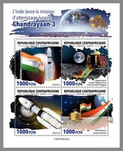 CENTRAL AFRICAN REP. 2023 MNH Indian Chandrayaan-3 space IMPERFORATED M/S #636a