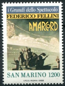 San Marino Sc#1159 MNH, 1200L multi, Film by Federico Fellini (1988)