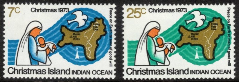 CHRISTMAS ISLAND 1973 Christmas; Scott 59-60, SG 57-58; MNH