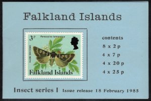 FALKLAND ISLANDS 1985 £2.24 Insects Booklet; Scott 388/398, SG SB6; MNH