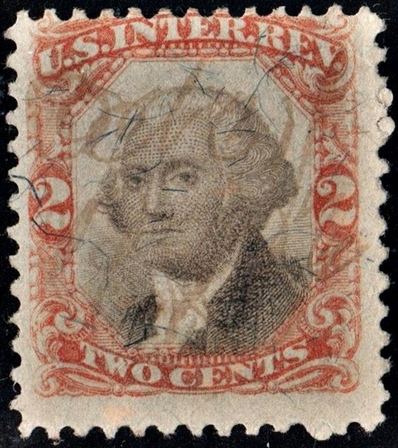 R135 2¢ Third Issue Documentary Stamp (1871) Used