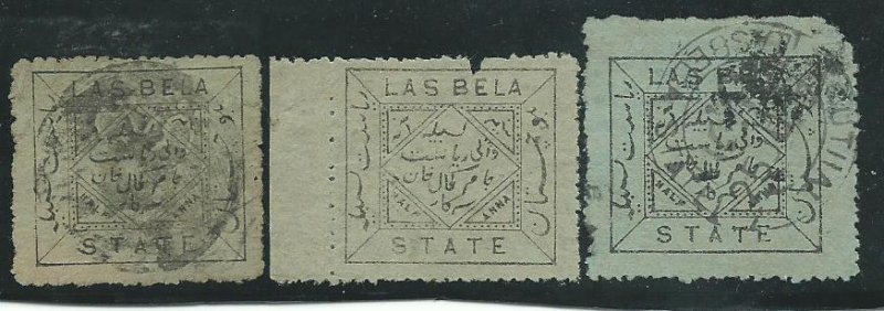 India - Las Bela 1-3   U   1897-98 PD