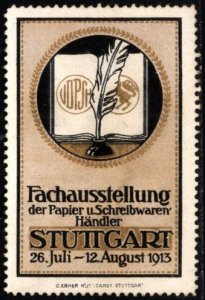 1913 Germany Poster Stamp Trade Exhibition Of Paper And Stationery Dealers