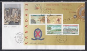 Canada Scott 1407a FDC - CANADA 92 Philatelic Exhibition