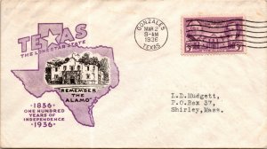 1936 MARCH 2 TEXAS #776 FIRST DAY IOOR CACHET  ( Postal History ), 1936