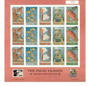 Palau 1996 - Underwater - Sheet of Fifteen stamps - MNH