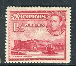 CYPRUS; 1938 early GVI Pictorial issue fine Mint hinged Shade of 1.5Pi. value