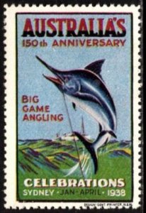 1938 Australia Poster Stamp 150th Anniversary Celebrations Sydney January-April