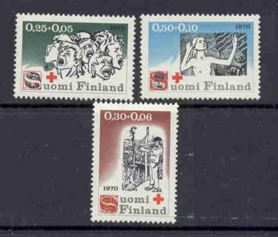 Finland Sc  B188-90 1970 Red Cross Charity  stamp set mint NH