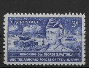 1953 US ARMY, Scott # 1026, General George S. Patton, Tanks, VF MNH**OG (FC-5)