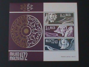 ​MALTA-1972-SC#B12a  EUROPA'72-MNH S/S VF WE SHIP TO WORLD WIDE AND COMBINE