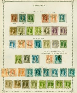 Queensland 1860-87 Mint and Used Stamp Collection on Ideal Pages