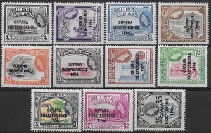 1966-67 Guyana Independence W12 sideways 11v. MNH YeT n. 232a/45a