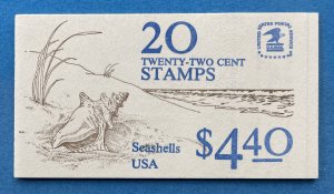 BK147 SEASHELLS (2117-2121a) Booklet of 20 US 22¢ Stamps MNH 1985