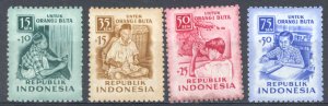 Indonesia Sc# B88-B91 MH 1956 Blind Benefit