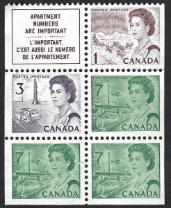 Canada #543a Queen Elizabeth II (1974). Booklet pane of 5. Unused. NG
