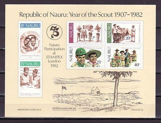 Nauru, Scott cat. 249 A. Scouting Year s/sheet