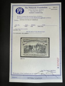 230 - 245 Complete Columbians with Certifications,  Vic's Stamp Stash