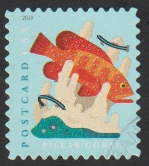 SC# 5365 - (35c) - Coral Reef: Pillar & grouper - Used Single Off Paper