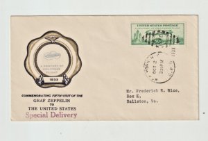 C18 FDC Zeppelin 1933 Century of Progress NY - Rice Cachet Special Delivery