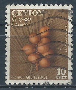 Ceylon 1954 - 10c Coconuts - SG435 used