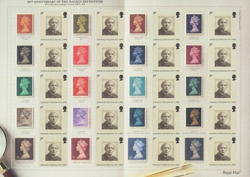 2007 Machin 40th Anniv Smiler Sheet LS40 Face £22 Superb U/M at Under Face Value