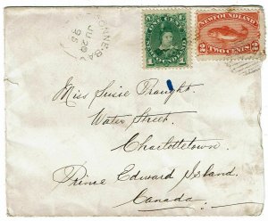 Newfoundland 1895 Bonne Bay cancel on cover to P.E.I.