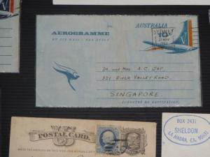 Australia 10c 1968 Aerogramme to Singapore (526bax) 